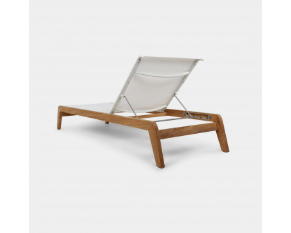 Harbour Pacific Angled Sun Lounge - Teak Charcoal, Batyline Silver