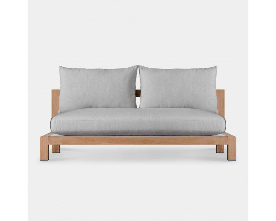 Harbour Pacific 2 Seat Armless Sofa - Teak Natural, Lisos Grafito, Batyline White