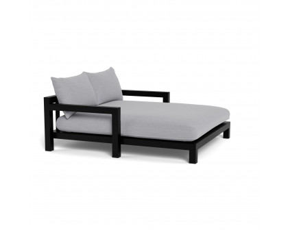 Harbour Pacific Daybed - Teak Charcoal, Panama Cloud, Batyline Black