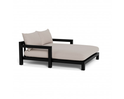 Harbour Pacific Daybed - Teak Charcoal, Panama Marble, Batyline Black