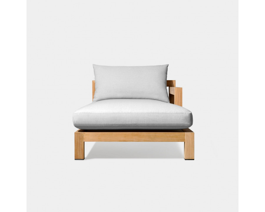 Harbour Pacific Chaise - Teak Natural, Lisos Grafito, Batyline White