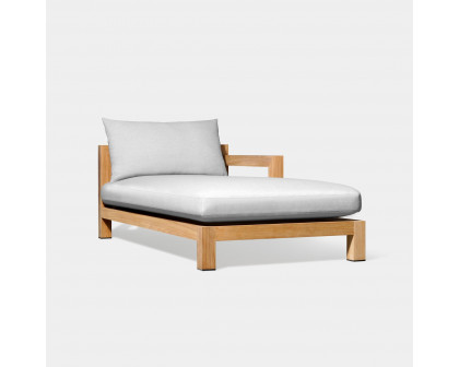 Harbour Pacific Chaise - Teak Natural, Lisos Grafito, Batyline White