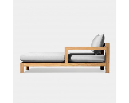 Harbour Pacific Chaise - Teak Natural, Lisos Grafito, Batyline White