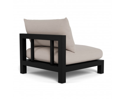 Harbour Pacific Armless Single - Teak Charcoal, Panama Marble, Batyline Black