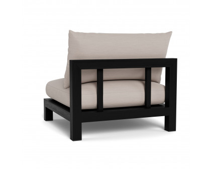 Harbour Pacific Armless Single - Teak Charcoal, Panama Marble, Batyline Black