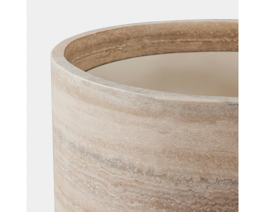 Harbour Stone Planter - 22" Round, \ Travertine Natural