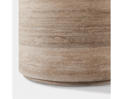 Harbour Stone Planter - 22" Round, \ Travertine Natural