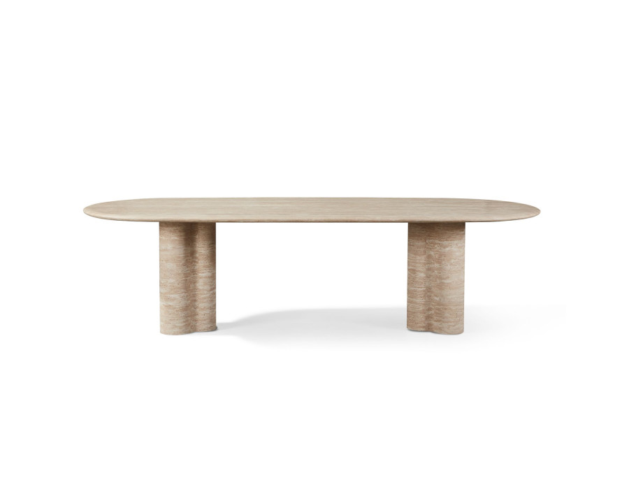 Harbour Porto Travertine Pill Dining Table 108" - Travertine Natural