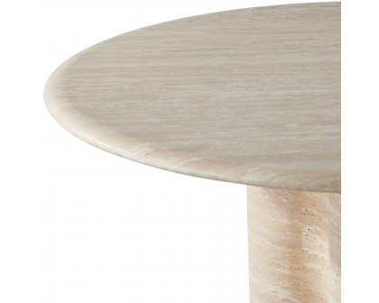 Harbour Porto Travertine Round Dining Table 60" - Travertine Natural