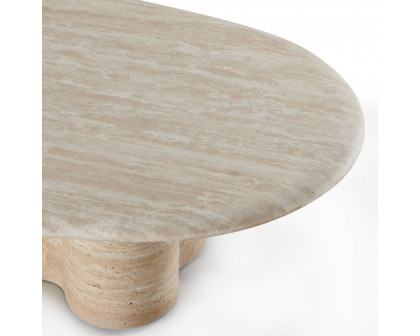 Harbour Porto Travertine Pill Coffee Table - Travertine Natural