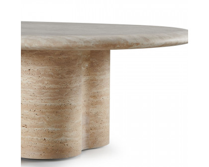 Harbour Porto Travertine Pill Coffee Table - Travertine Natural