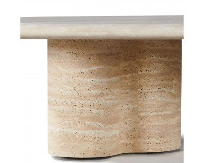 Harbour Porto Travertine Pill Coffee Table - Travertine Natural