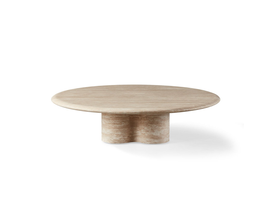 Harbour Porto Travertine Round Coffee Table - Travertine Natural