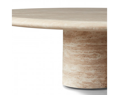 Harbour Porto Travertine Round Coffee Table - Travertine Natural