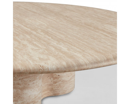 Harbour Porto Travertine Round Coffee Table - Travertine Natural