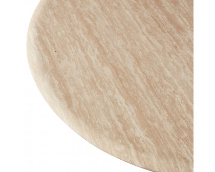 Harbour Porto Travertine Round Coffee Table - Travertine Natural