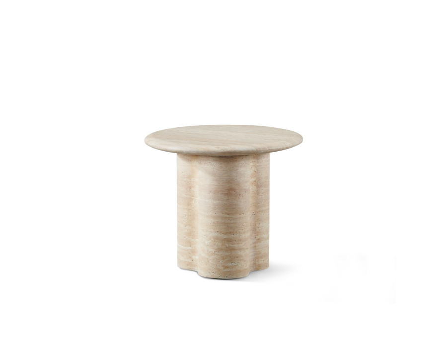 Harbour Porto Travertine Round Side Table - Travertine Natural