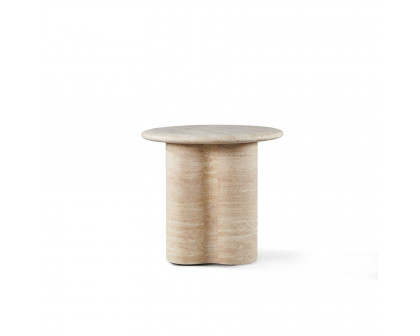 Harbour Porto Travertine Round Side Table - Travertine Natural