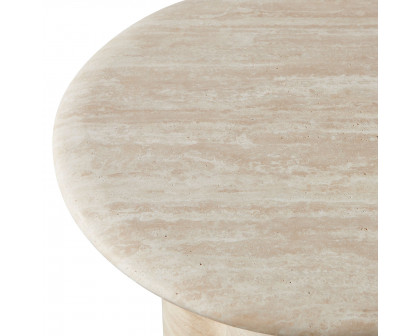 Harbour Porto Travertine Round Side Table - Travertine Natural