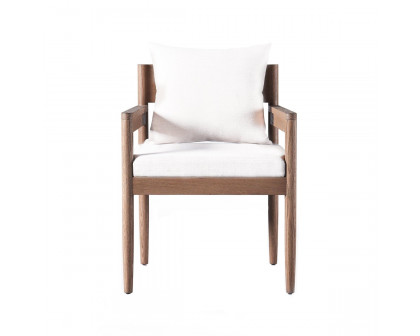 Harbour Rozelle Dining Chair - Oak Brown, Boucle Charcoal