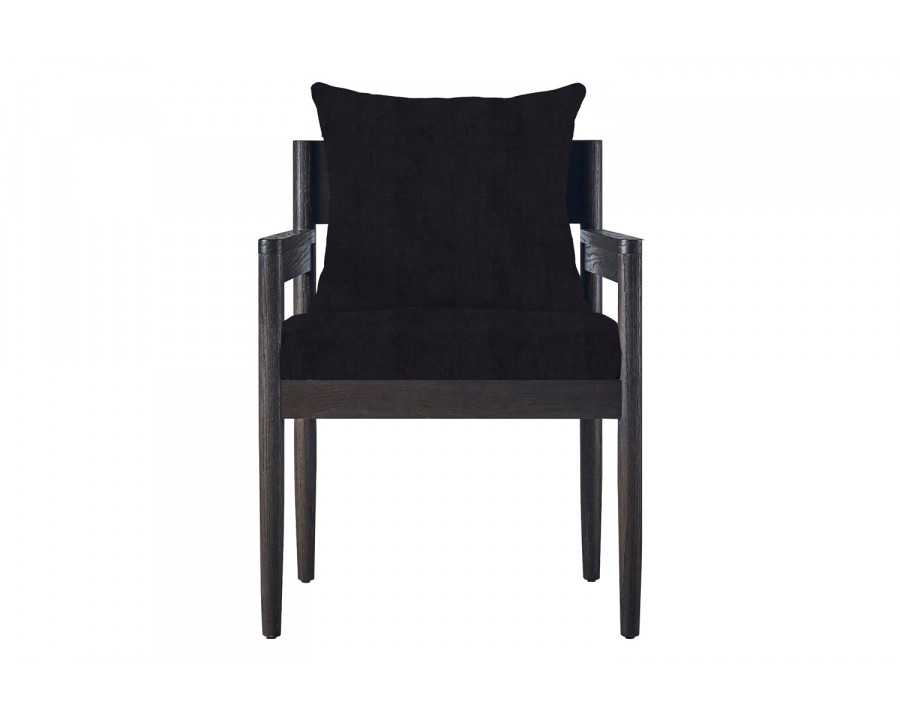 Harbour Rozelle Dining Chair - Oak Brown, Harbour Belgian Linen Black