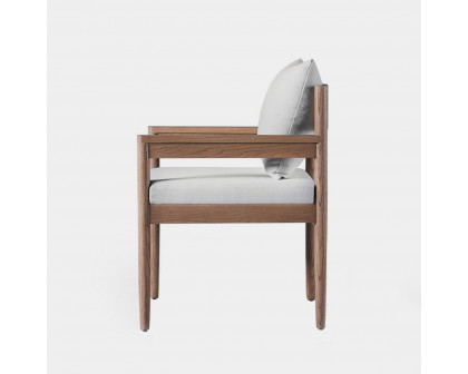 Harbour Rozelle Dining Chair - Oak Brown, Harbour Belgian Linen Cement