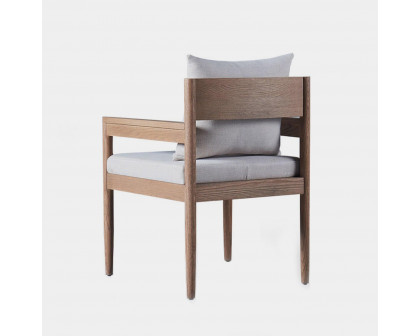 Harbour Rozelle Dining Chair - Oak Brown, Harbour Belgian Linen Cement