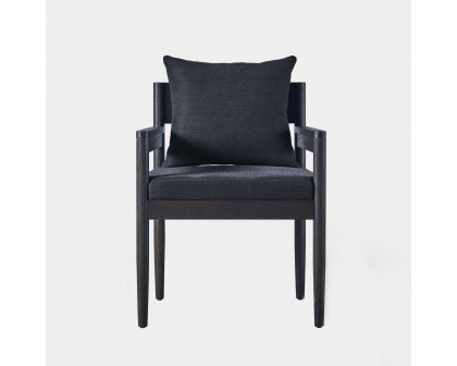 Harbour Rozelle Dining Chair - Oak Brown, Harbour Belgian Linen Dark Navy