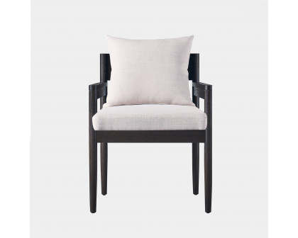 Harbour Rozelle Dining Chair - Oak Brown, Harbour Belgian Linen Dark Navy