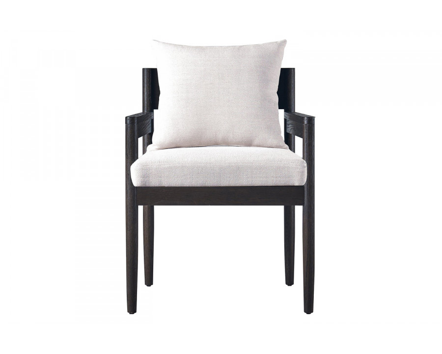 Harbour Rozelle Dining Chair - Oak Brown, Harbour Belgian Linen White