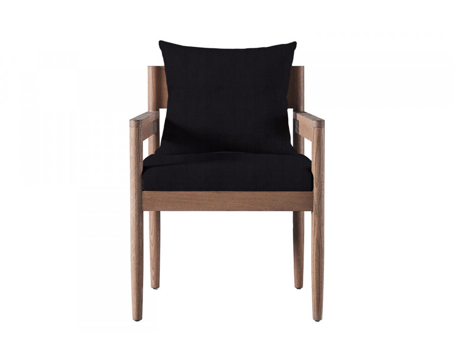 Harbour Rozelle Dining Chair - Oak Natural, Harbour Belgian Linen Black