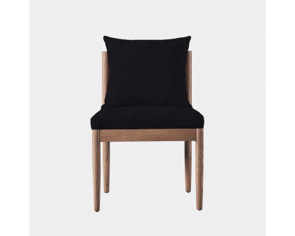 Harbour Rozelle Armless Dining Chair - Oak Brown, Boucle Charcoal