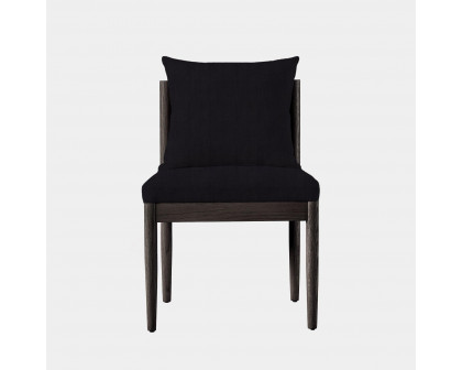 Harbour Rozelle Armless Dining Chair - Oak Brown, Boucle Charcoal