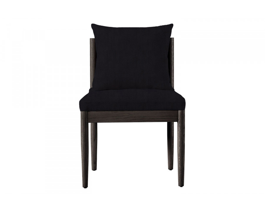 Harbour Rozelle Armless Dining Chair - Oak Brown, Harbour Belgian Linen Black