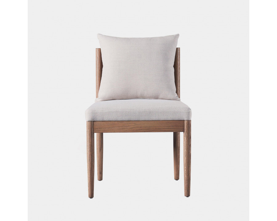 Harbour Rozelle Armless Dining Chair - Oak Brown, Harbour Belgian Linen Cement