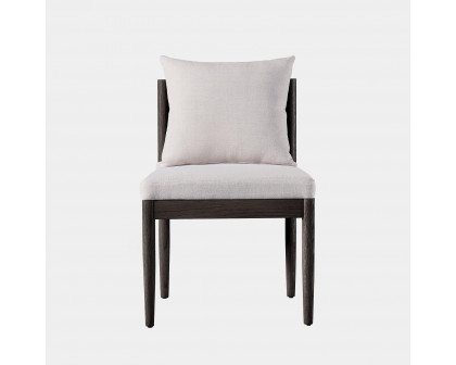 Harbour Rozelle Armless Dining Chair - Oak Brown, Harbour Belgian Linen Dark Navy