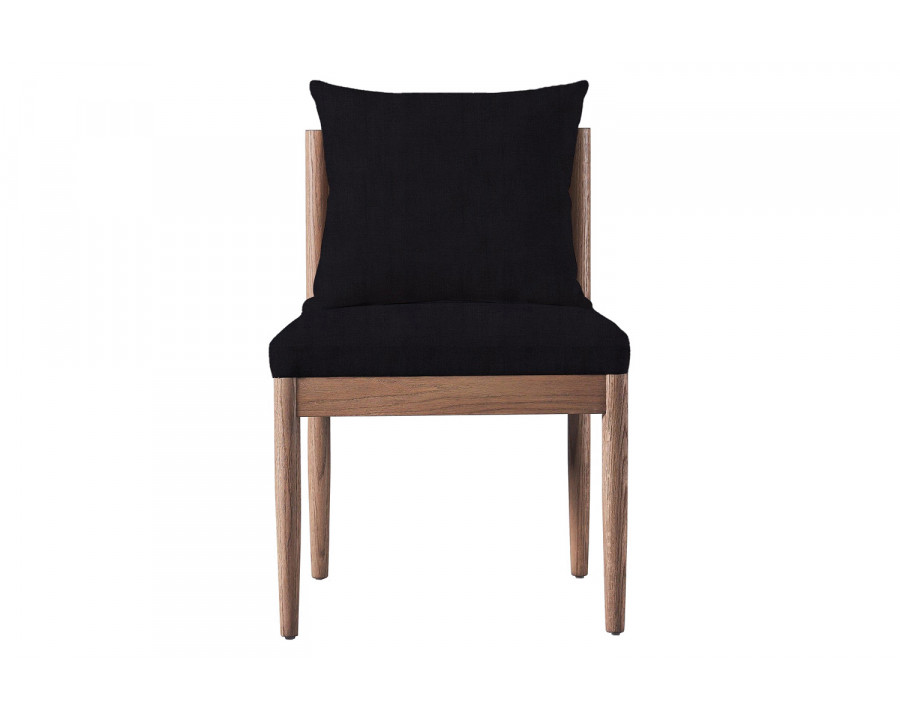 Harbour Rozelle Armless Dining Chair - Oak Natural, Harbour Belgian Linen Black