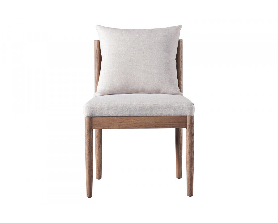 Harbour Rozelle Armless Dining Chair - Oak Natural, Harbour Belgian Linen White