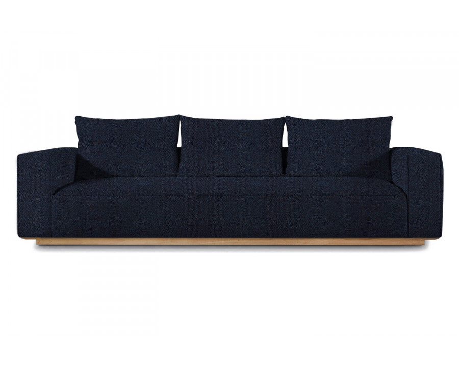 Harbour Santorini Outdoor 3 Seat Sofa - Teak Natural, Siesta Indigo