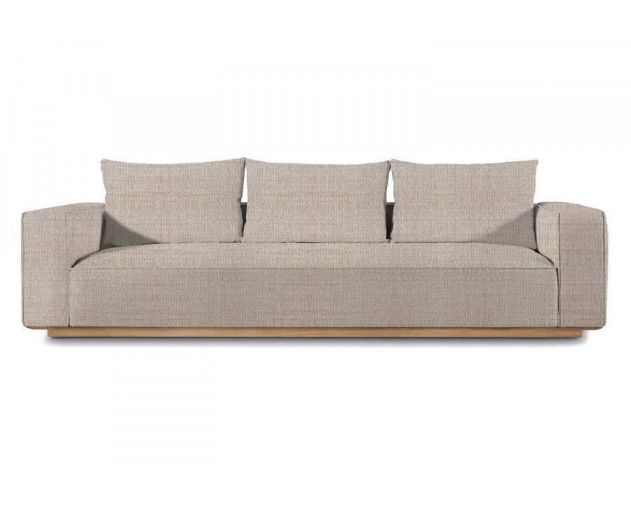 Harbour Santorini Outdoor 3 Seat Sofa - Teak Natural, Siesta Taupe