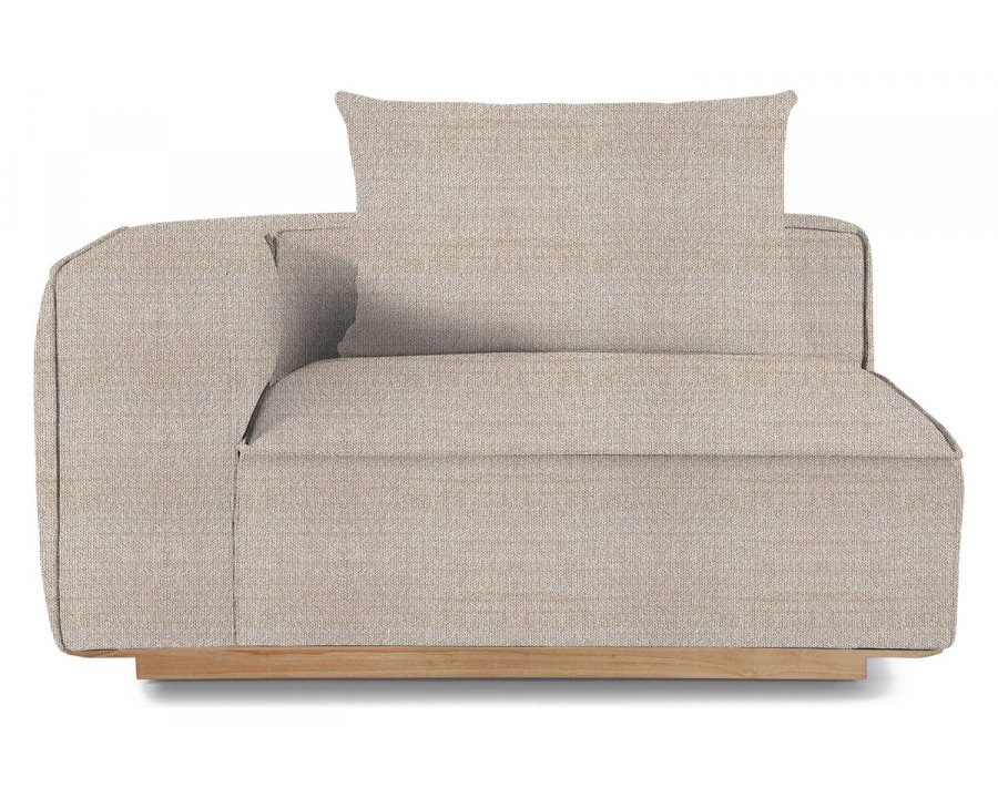 Harbour Santorini Outdoor Short Return Left - Teak Natural, Siesta Taupe