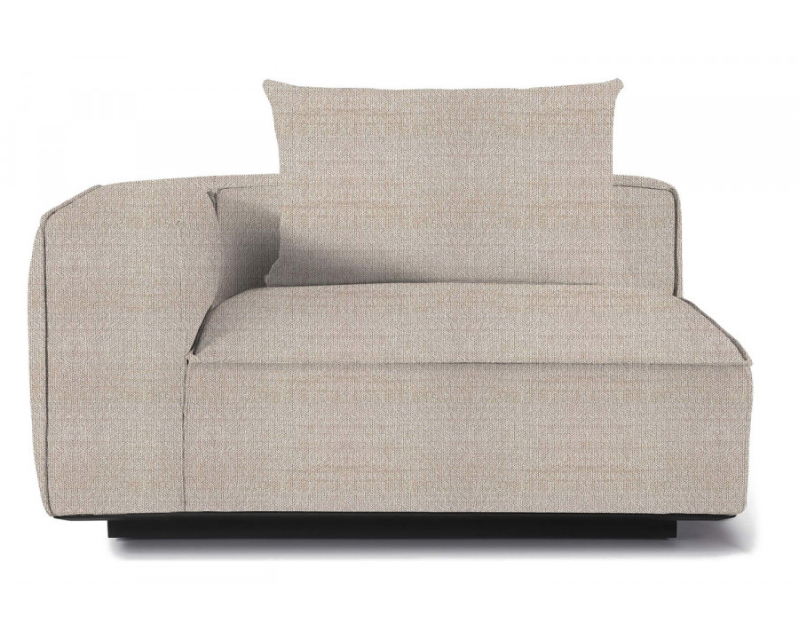 Harbour Santorini Outdoor Long Return Left - Aluminum Asteroid, Siesta Taupe