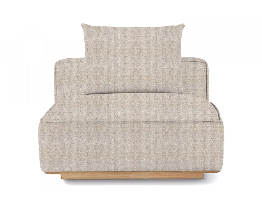 Harbour Santorini Outdoor Armless Single - Teak Natural, Siesta Taupe