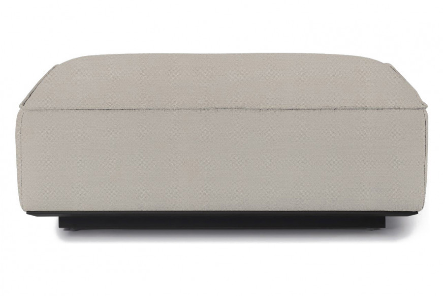 Harbour™ Santorini Outdoor Ottoman - Aluminum Asteroid, Panama Marble