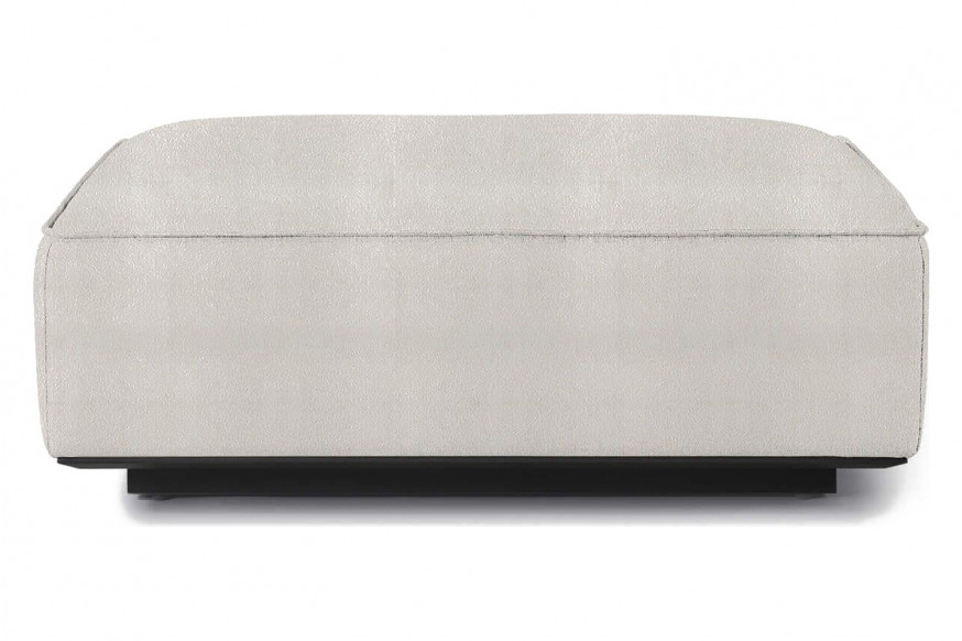 Harbour™ Santorini Outdoor Ottoman - Aluminum Asteroid, Riviera Ivory