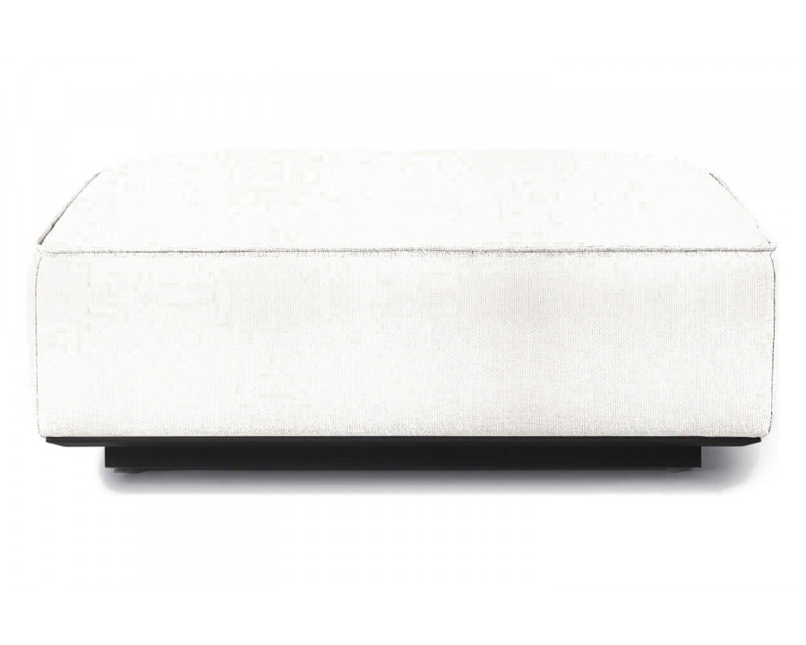 Harbour Santorini Outdoor Ottoman - Aluminum Asteroid, Siesta Ivory