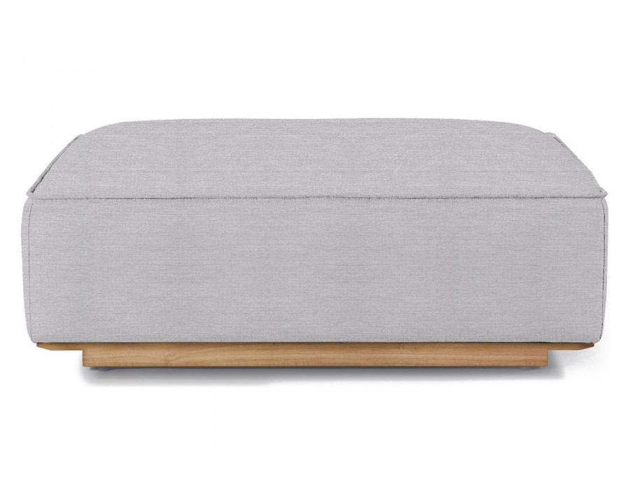 Harbour Santorini Outdoor Ottoman - Teak Natural, Panama Cloud