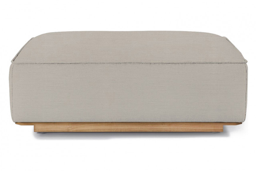 Harbour™ Santorini Outdoor Ottoman - Teak Natural, Panama Marble