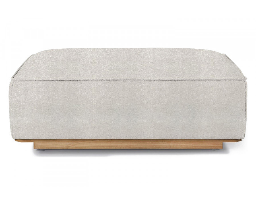 Harbour Santorini Outdoor Ottoman - Teak Natural, Riviera Ivory