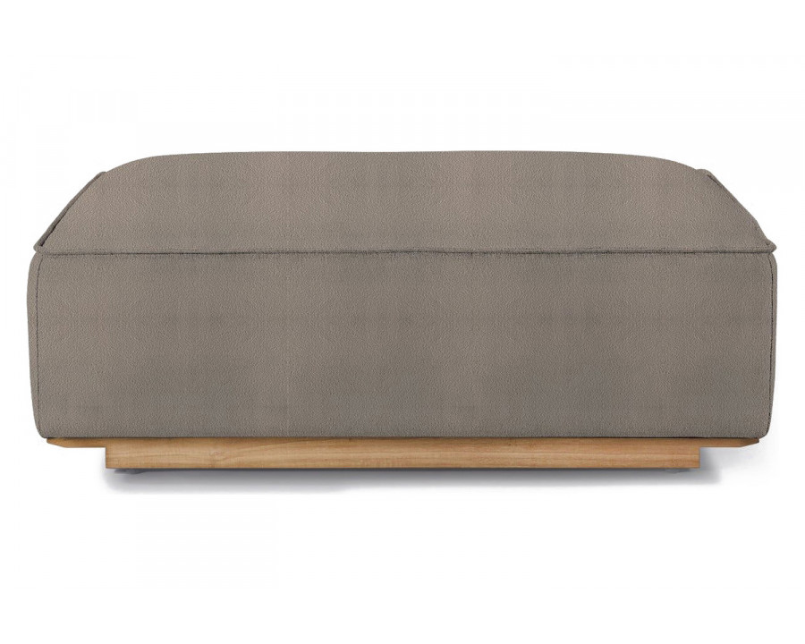 Harbour Santorini Outdoor Ottoman - Teak Natural, Riviera Stone